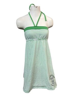 Pink Victoria’s Secret  French Terry Halter Mini Dress XS Y2K Vintage Striped